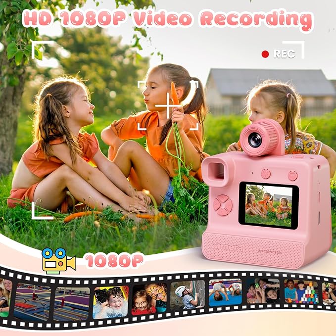 Instant Print Camera for Kids, 1080P Kids Instant Cameras, HD Selfie Digital - Image 5