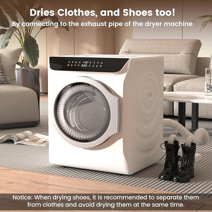 VCJ 2.8 cu.ft Portable Dryer, 1400W Electric Clothes Dryer with 6 Drying Modes & LED Control Panel, Front Load Compact Dryer for Home, Apartment, Dorms