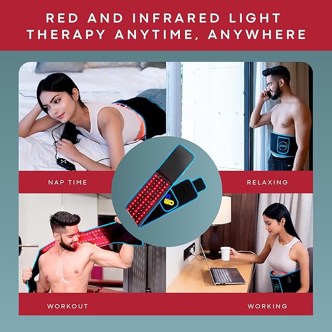Red Light Therapy for Body – Infrared Heating Pad with 105 LEDs – FSA HSA Eligible Wearable Red Light Therapy Belt for Relaxation, Recovery & Comfort – Infrared Light Therapy Device,