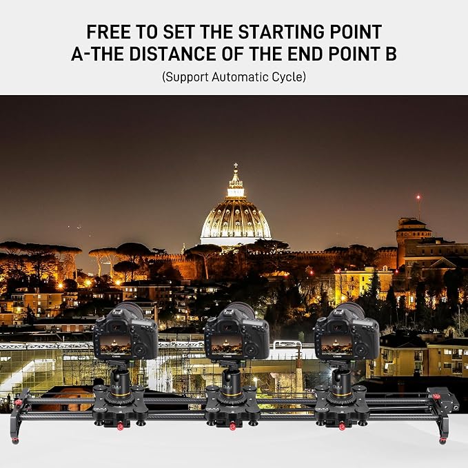 GVM 48"/120CM Carbon Fiber Motorized Camera Slider, Professional Camera Slider - Image 6