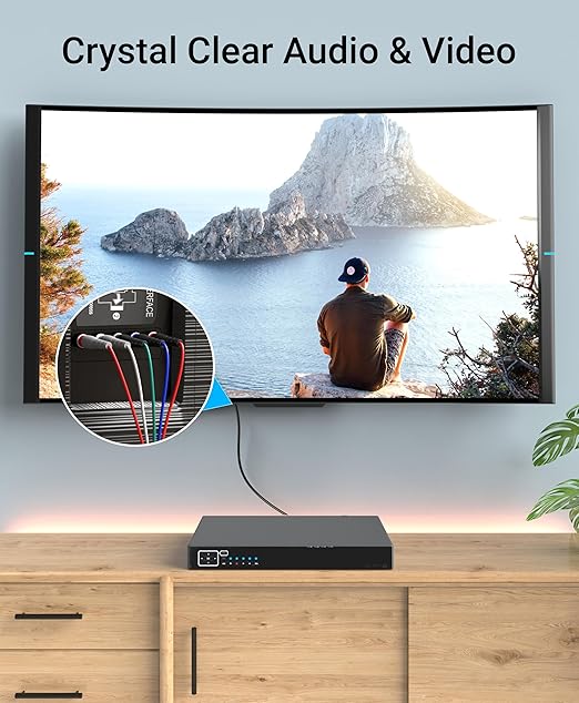 BlueRigger Component Video Cable with Audio (20FT, RCA- 5 Cable, Supports 1080i) - Compatible with DVD Players, VCR, Camcorder, Projector