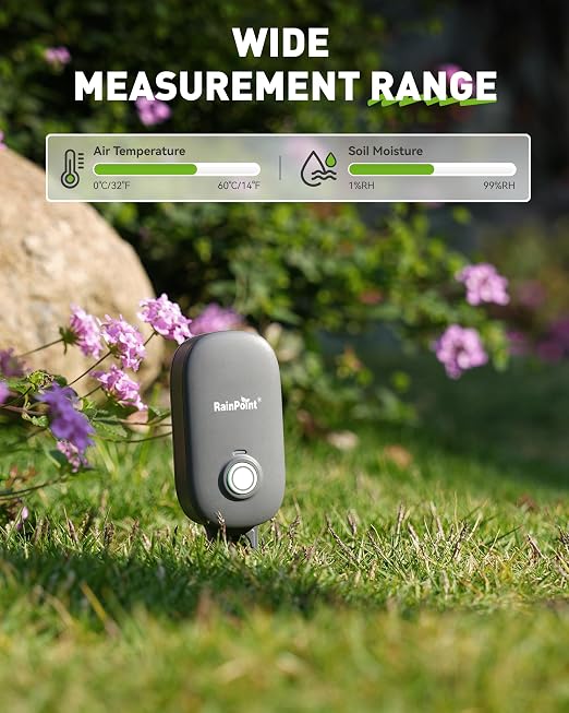 RAINPOINT Bluetooth 2-in-1 Soil Moisture & Air Temp Meter, App Remote Monitoring - Image 3