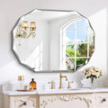 GLASHOM Frameless Bathroom Mirror, 30x40 inch Frameless Wall Mirrors Beveled Edge Wall Mounted, Oval Mirror for Bathroom, Living Room, Over Sink, Entryway Mirror Horizontal or Vertical
