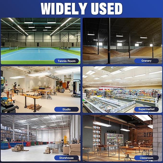 JTT LED Linear High Bay Light,200/150/100W 2FT 30000LM Shop Light Commercial 360° Adjustable 4/5000 CCT Tilt Hanging LED High Bay Shop Lighting Fixtures for Garage Warehouse Workshop Store, ETL 2-Pack