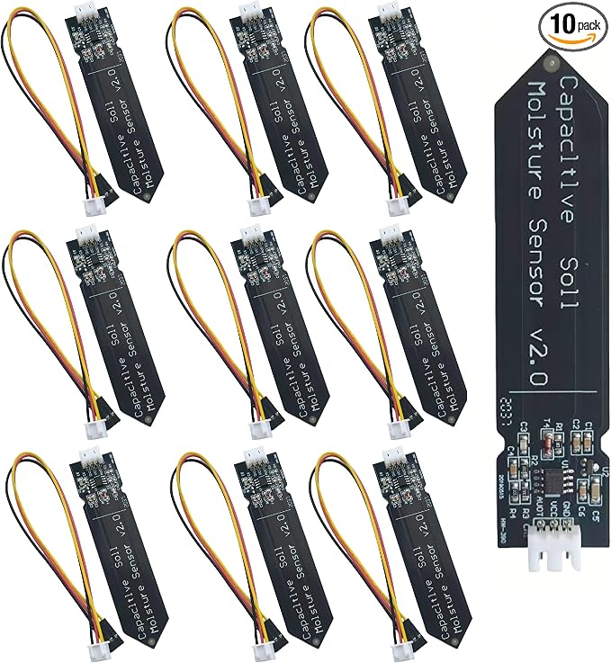 10Pcs 3.3V Capacitive Soil Moisture Sensor Module | Compatible by Unknown