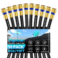 Coaxial Cable 10ft 10 Pack, RG6 Coax Cable Cord Extender by Unknown