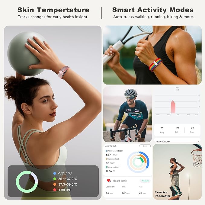 SEEKZERO Sleep Tracker, Activity & Fitness Trackers | Health Smart Bracelet 24/7 Heart Rate | Step & Calorie Counter | IP68 Waterproof Activity Tracker, Valentine’s Day Gifts for Family & Friends
