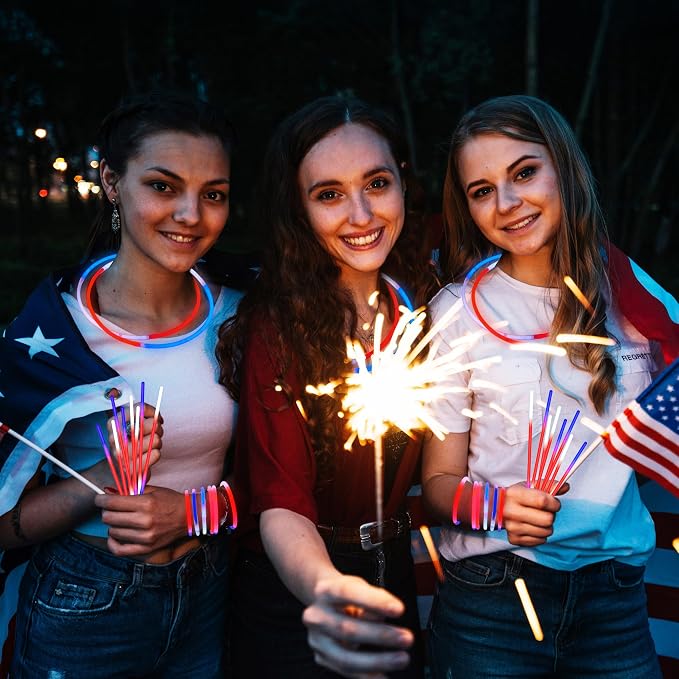 JOYIN 72 Pcs July 4th Glow Sticks Bulk - Image 6