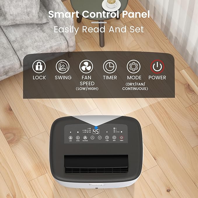 Yaufey 150 Pints Energy Star Dehumidifier for Home, Basement and Large Room up to 7000 Sq. Ft., with Drain Hose, Timer, Intelligent Humidity Control and Large Water Tank