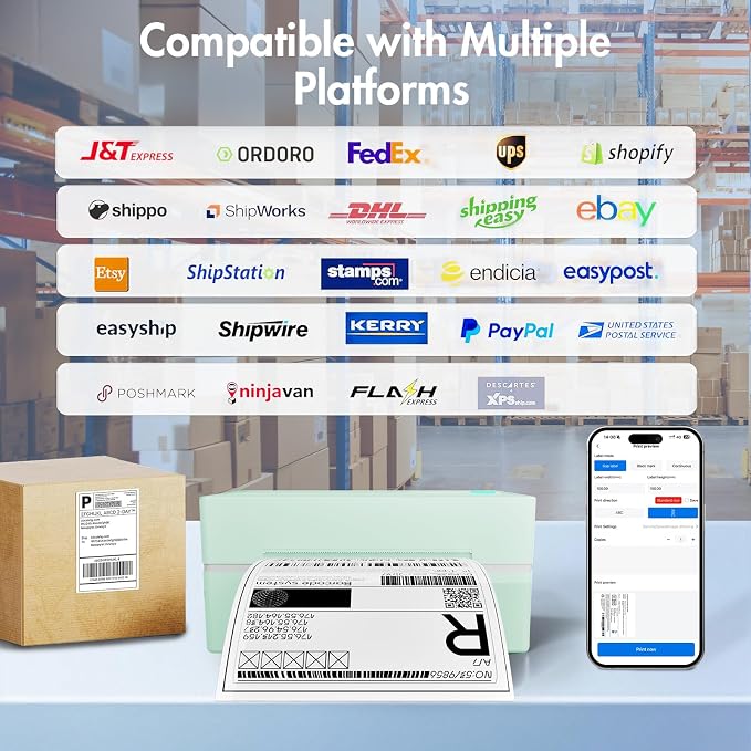 Bluetooth Thermal Shipping Label Printer: 4x6 Wireless Label Maker - Image 5