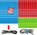 AROIC 30Pcs Reusable Silicone Cable Ties, 3-Size Adjustable Cord Organizer Set for Home Office & Travel Essentials - Under Desk Cable Management, Wire Organizer for Computer, Kitchen, Data Cords