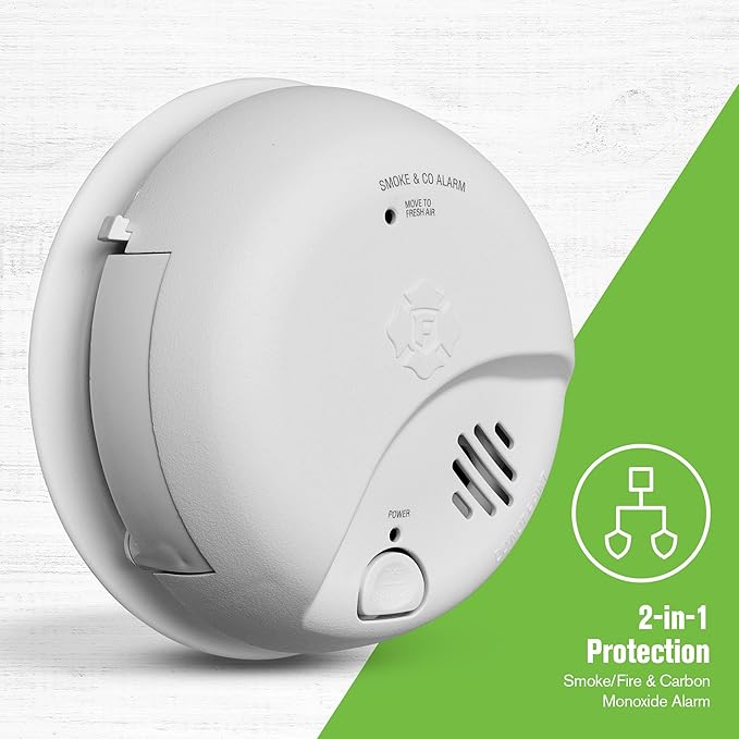 First Alert Combination Smoke & Carbon Monoxide Alarm, Battery Operated Detector with Test & Silence Button, SMICO100, 3-Pack