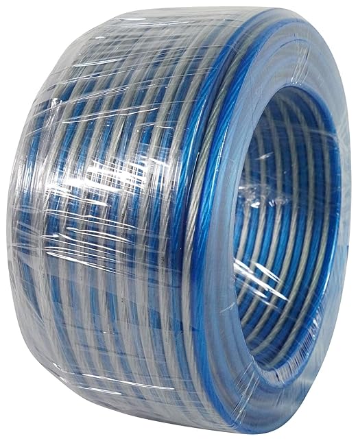 Rockville Blue 14G100 14 Gauge 100 Ft Speaker Wire, 100% OFC Copper, Marine-Grade Tinned, Flexible, Low Resistance, for Car, Marine, and Home Audio