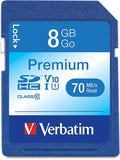 Verbatim 8GB Premium SDHC Memory Card, UHS-I V10 U1 Class 10 by Verbatim