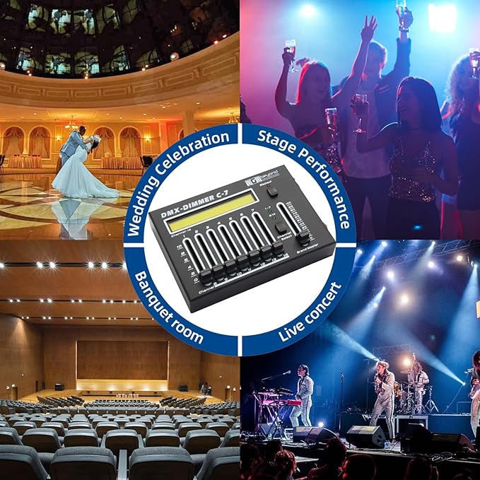 Ygybeyond DMX-C7Controller,14Channel, DMX512, Controller, Stage Lighting Equipment & Accessorie For Dj, Ktv, Large Concert, DMX Light Controller (14 channel DMX-C7)