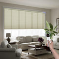 Boolegon Motorized Blinds with Remote, Light Filtering Smart Blinds, Automatic Cellular Shades for Windows, Rechargeable Electric Honeycomb Shades for Home,Light Filtering Beige,Custom Size