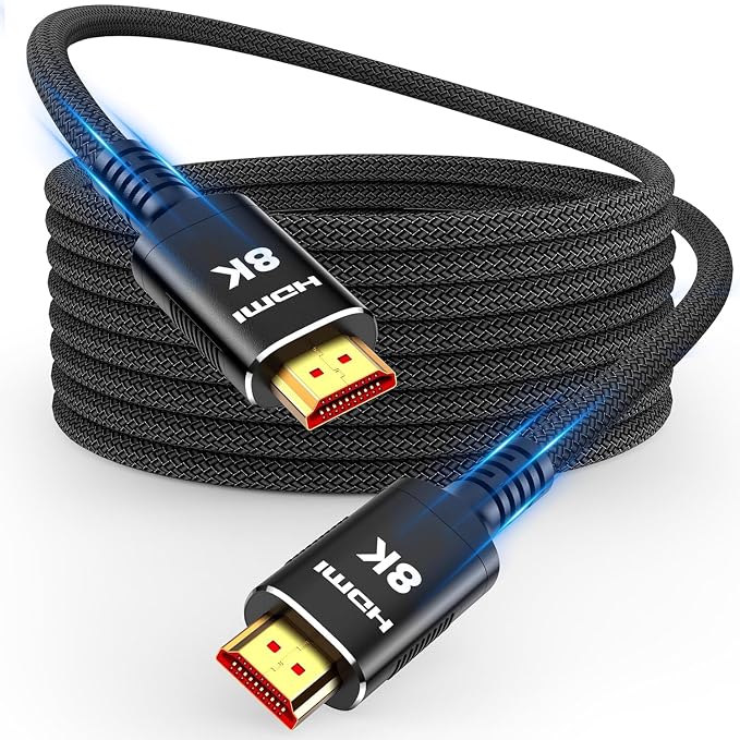 Snowkids 8K 2.1 50 FT Long Fiber Optic HDMI Cable, Unidirectional 48Gbps by Snowkids
