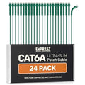 Everest Ultra Slim Cat6a Ethernet Patch Cables 7ft Green by EverestMediaSolutions