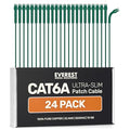 Everest Ultra Slim Cat6a Ethernet Patch Cables 15ft Green by EverestMediaSolutions