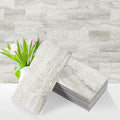 Vamos Tile 100-Piece Matt Beige Mixed Grey Slate Peel and Stick Backsplash Seamless Tile,3''x6'' PVC Subway Tile,Stick on Backsplash for Kitchen/Bathroom/Laundry Room