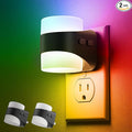 L LOHAS LED Colored Night Lights Plug into Wall, 3 Brightness Level, 1W Low Power Nightlight with Auto On/Off Sensor, Ideal for Living Room, Bathroom, Bedroom, Kids Room, 2 Pack