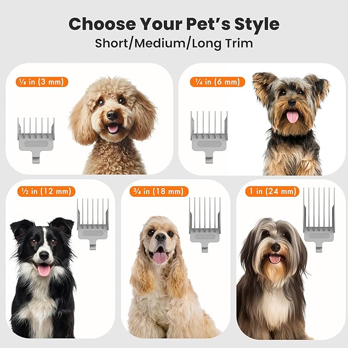 Neakasa P1 Pro Pet Grooming Kit & Vacuum Suction 99% Pet Hair, Professional Clippers with 5 Proven Grooming Tools for Dog and Cat
