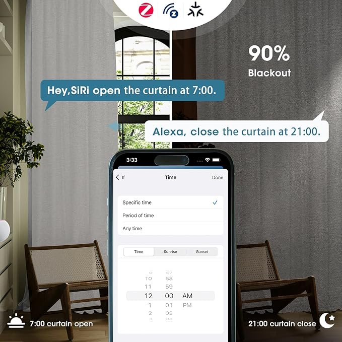 SmartWings Automatic Curtain Opener with Drapery, Motorized Vertical Blinds with Remote, Electric Closet Doors Sliding Panels Compatible with Alexa Google Homekit, 90% Blackout Sierra Grey