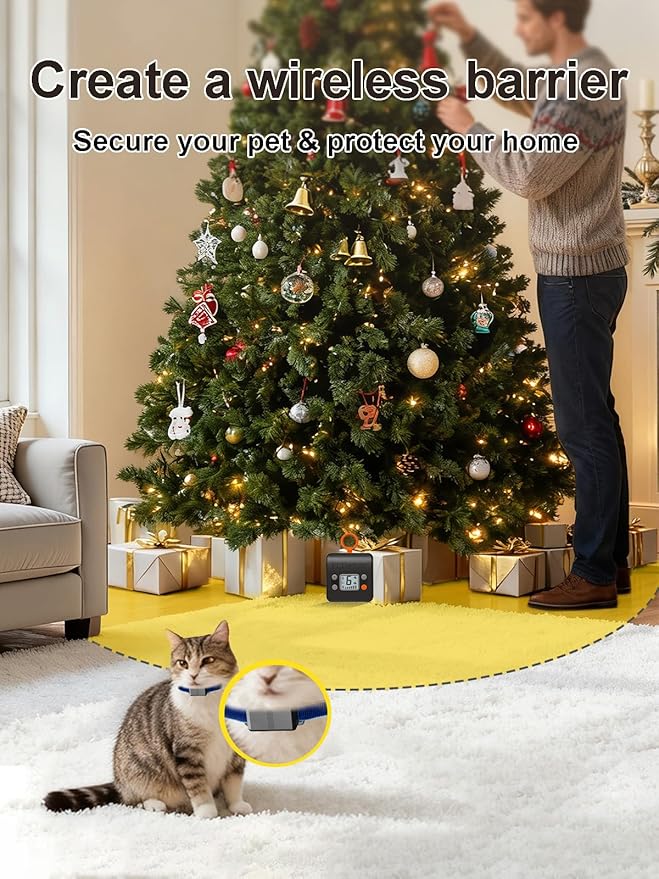 FLYSPEAR Extra Receiver Collar for Indoor Wireless Cat Barrier, Receiver Collar Only,Black