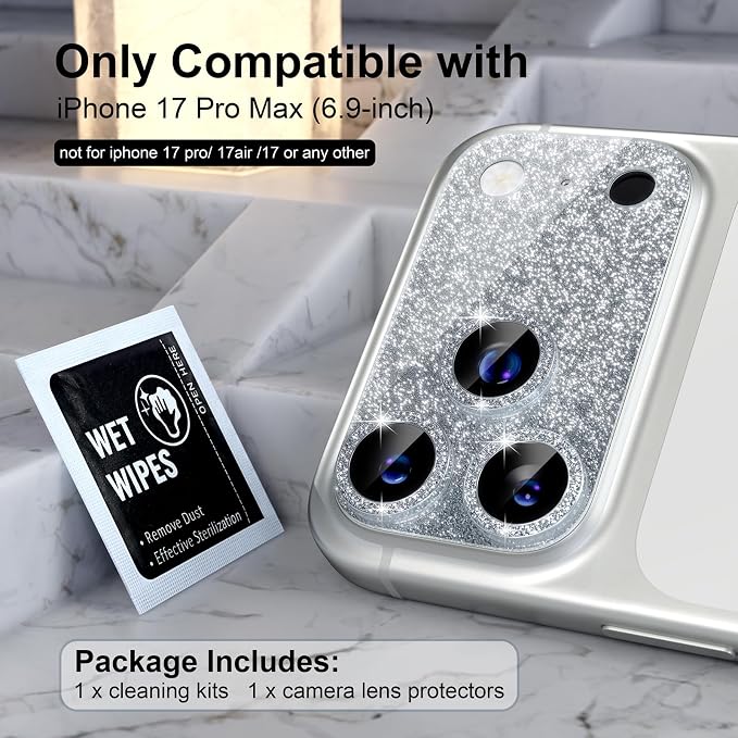 Choiche Compatible for iPhone 17 Pro Max Camera Lens Protector, Bling Camera - Image 2