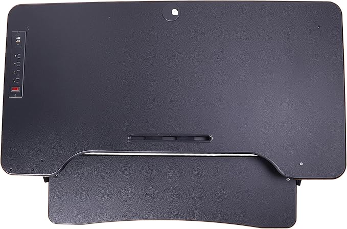 Rocelco 46" Electric Standing Desk Converter with AC Outlet USB Charger and Triple Monitor Arm Mount - Motorized Adjustable Sit Stand Riser - Tabletop Workstation Keyboard Tray - Black (R EDRB-46-DM3)