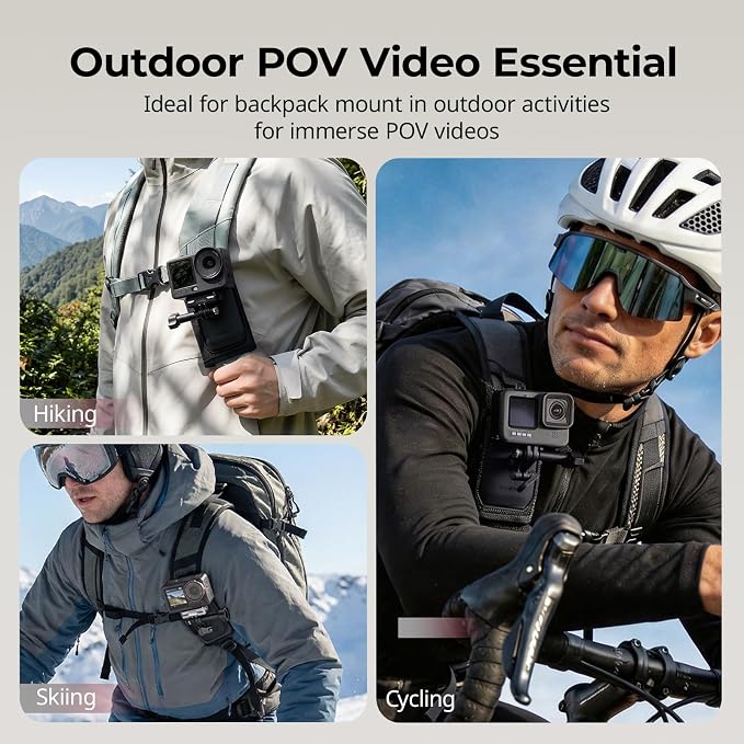 SMALLRIG Backpack Strap Mount for GoPro Hero 13/12/11, for DJI Osmo Nano Action - Image 5