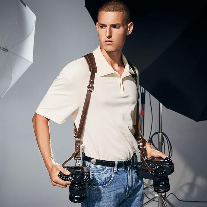 Padwa Lifestyle Tan Dual Camera Harness Strap - Image 7