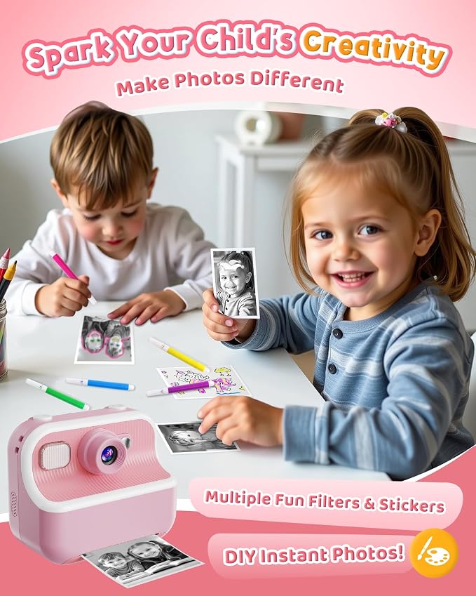 Instant Camera, Front Rear Dual Selfie Kids Camera - Image 5