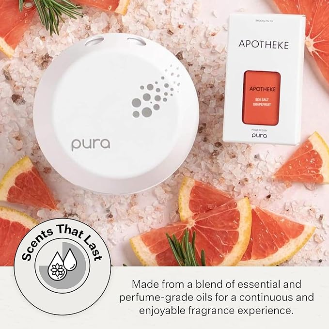 Pura Smart Home Plug-in Diffuser Refills by Apotheke, (Sea Salt Grapefruit) - Pura Fragrance Refills - Long-Lasting Aromatherapy Air Freshener Fragrance Products with Perfume-Grade Essential Oils