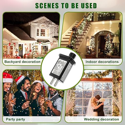 SIGANDG 12V 9W LED Transformer Replacement Class 2 Power LED Controller with 8 Modes Supply for Christmas String Light Inflatable Decorations IP44 Waterproof Low Voltage Transformer(2 Pcs)