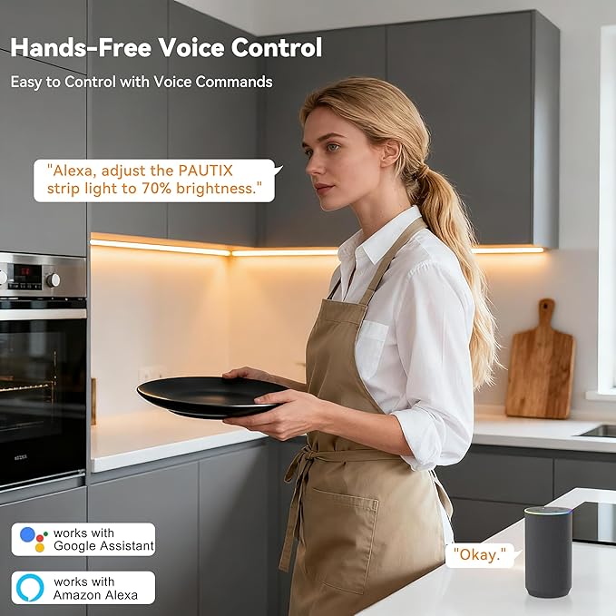 PAUTIX 2-Way RF WiFi Smart Remote Dimmer for Single Color LED Strip Lights,Work with Alexa and Google,14-Key Wireless Remote,DC 12-24V Controller for 3528/2835/5050/COB LED Strip Light(One to Two Way)
