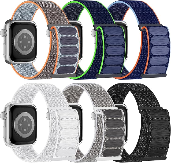 6 Pack Sport Nylon Loop Band Compatible by Honeystraper