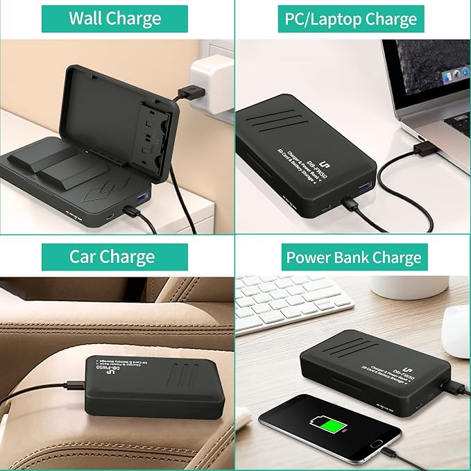 LP-NP-FW50 Battery Pack and Portable Charger, LP 2-Pack Replacement Battery - Image 6
