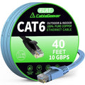 Cat 6 Ethernet Cable 40 ft, Indoor&Outdoor, High Speed 10Gbps Flat Internet by CableGeeker