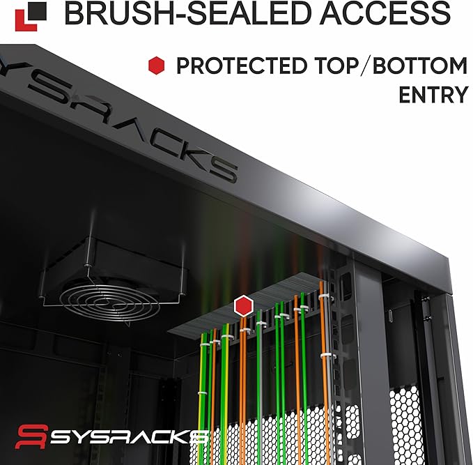 22U Wall Mount Server Rack Cabinet 24” Deep, 19” Network & AV Enclosure - Image 8