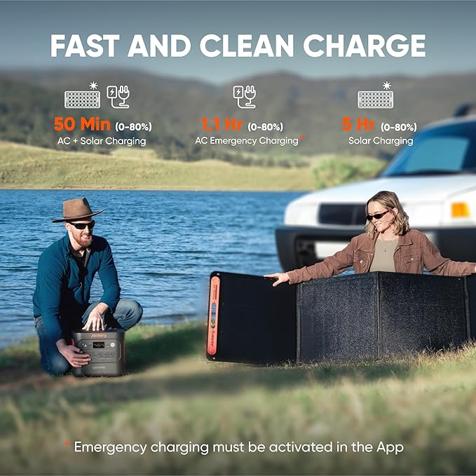 Jackery Explorer 2000 v2 Portable Power Station with Explorer 300, 2042Wh LiFePO4 Battery, 2200W Solar Generator, USB-C PD 100W Fast Charging for Camping, Home Use(Solar Panel Optional)