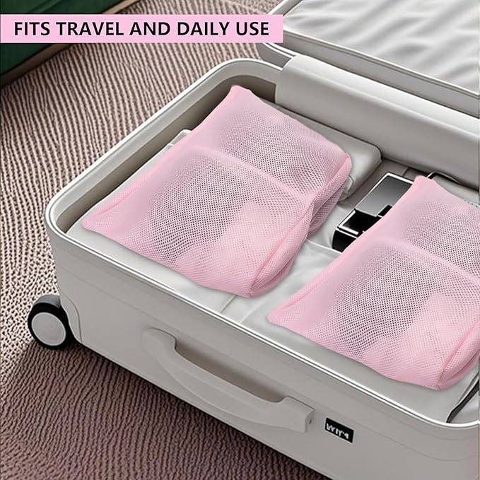 Guozcaray 2 Pcs Special Zoning laundry bag for delicates with handles mesh laundry bags washing machine laundry totes travel storage and sorting bag(Blue2)