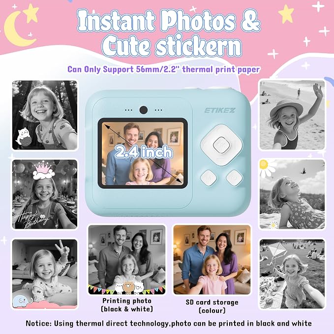 Kids Camera, 1080P Instant Digital Print Camera - Image 3