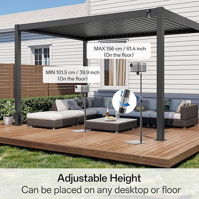 Perfectisan Projector Floor Stand with Adjustable Height 29.9 - 52.7 inch, Carbon Alloy Steel Material, Stand with 360 Rotatable, Mount for Outdoor/Indoor/Home/Office - Black