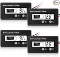 Frienda 2 Pieces Dc 12v 24v 36v 48v 60v 72v 84v Golf Cart Battery Meter with Alarm, Front Setting and Switch Key Battery Capacity Voltage Indicator Gauge Acid and Lithium Ion Indicator(White)