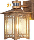 XANGQAN Brown Motion Sensor Outdoor Lights Wall Mount - Dusk to Dawn Exterior Light Fixture for Outside House Porch Patio Garage - Waterproof Lantern with Yard Front Motion Detector