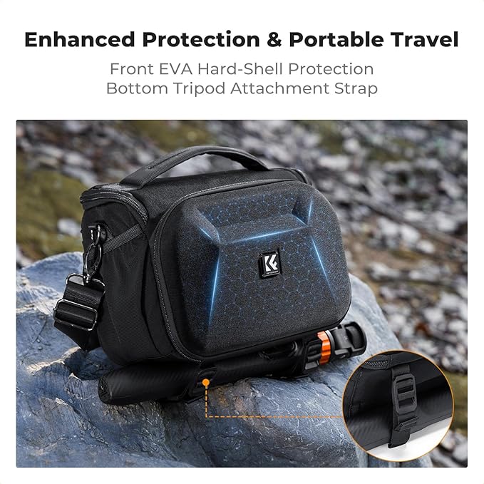 K&F CONCEPT Hardshell Camera Bag, Crossbody Camera Sling Bag - Image 4