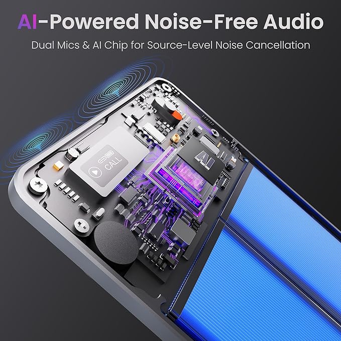 AI Voice Recorder, Note Pro Voice Recorder Transcribe & Summarize, AI Noise Cancellation Technology, Supports 152 Languages, 64GB Memory APP Control Audio Recorder for Lectures, Meetings, Calls