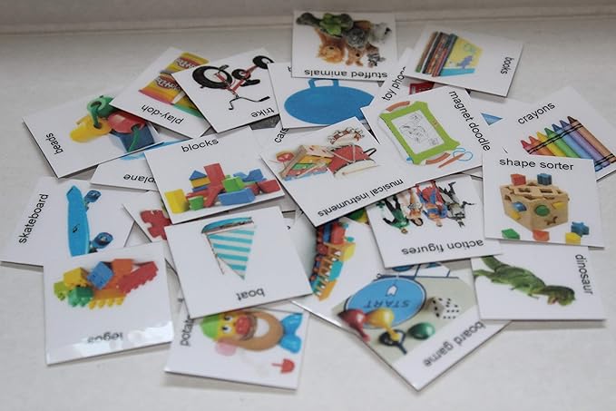 Smile4Autism Loose Visual Picture Cards, Receptive and Expressive Language, Speech Articulation Therapy, ASD, ADD, ADHD, Apraxia, & Stroke Patients (Prime-Small Plastic, Real Photos 166 Pcs.)