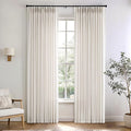 Memory Trained Pinch Pleated Curtains 84 Inches Long, Viral Linen Pinch Pleat by ANRODUO